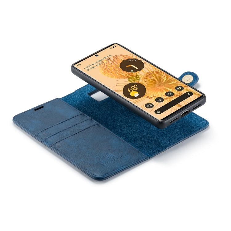 For Google Pixel 7 Pro DG.MING Crazy Horse Texture Detachable Magnetic Leather Phone Case(Blue) - Google Cases by DG.MING | Online Shopping UK | buy2fix