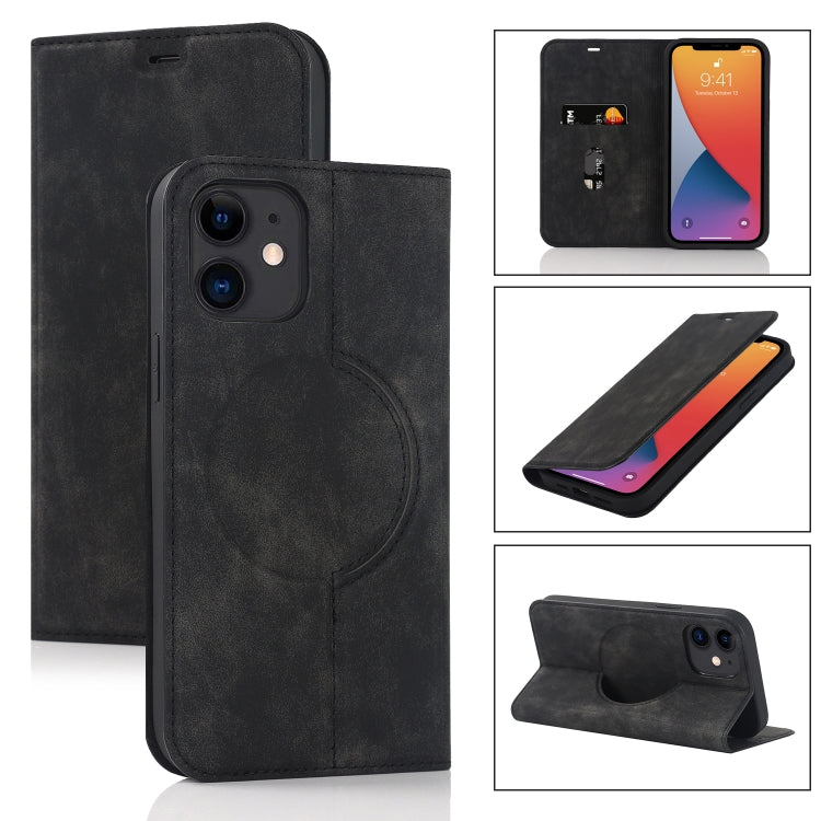 For iPhone 12 mini Wireless Charging Magsafe Leather Phone Case (Black) by buy2fix