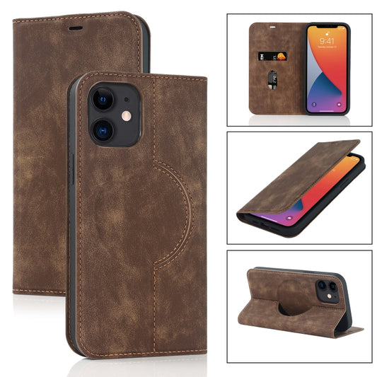 For iPhone 12 mini Wireless Charging Magsafe Leather Phone Case (Coffe) by buy2fix