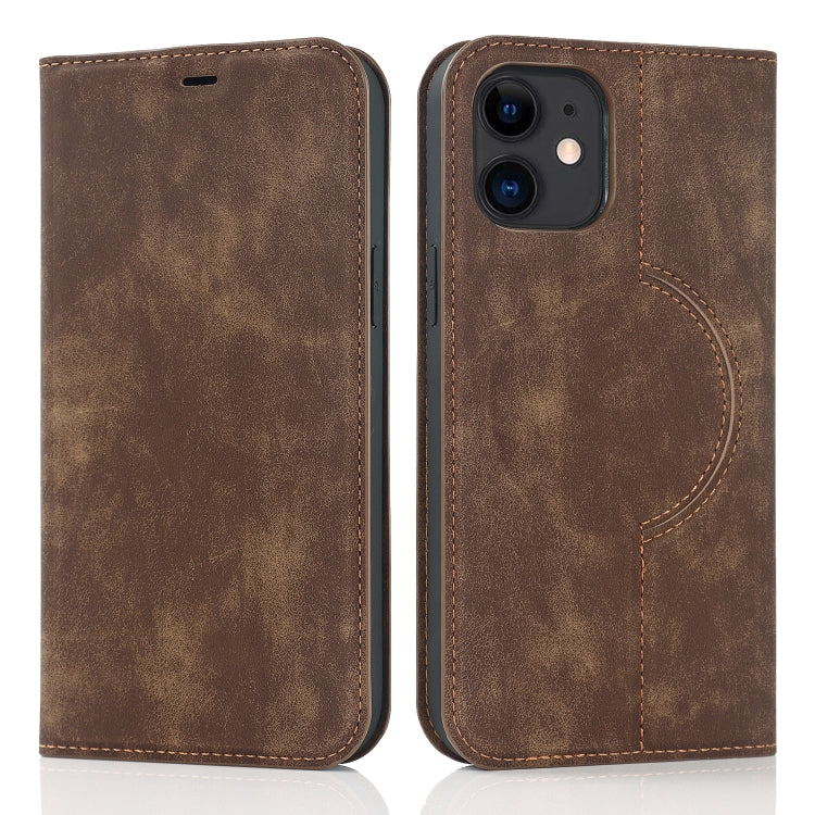 For iPhone 12 mini Wireless Charging Magsafe Leather Phone Case (Coffe) by buy2fix