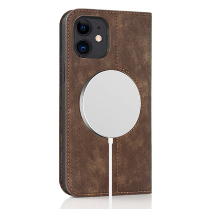 For iPhone 12 mini Wireless Charging Magsafe Leather Phone Case (Coffe) by buy2fix