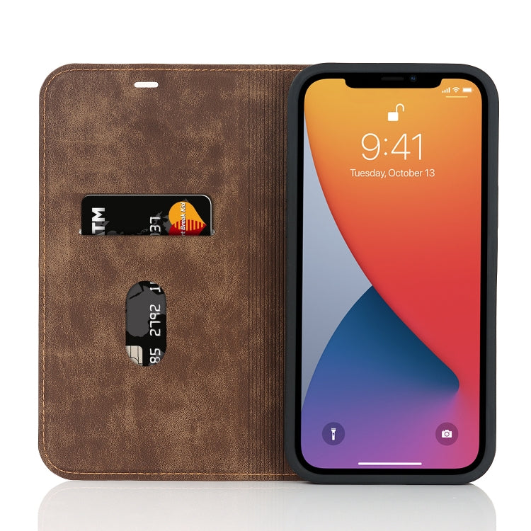 For iPhone 12 mini Wireless Charging Magsafe Leather Phone Case (Coffe) by buy2fix