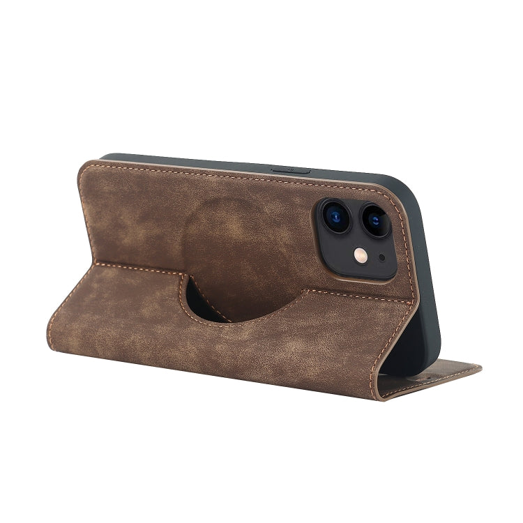 For iPhone 12 mini Wireless Charging Magsafe Leather Phone Case (Coffe) by buy2fix