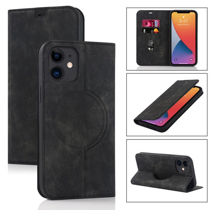 For iPhone 12 Wireless Charging Magsafe Leather Phone Case(Black) by buy2fix
