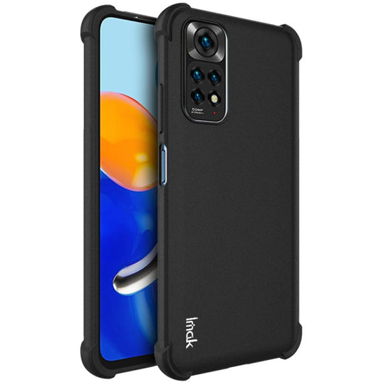 For Xiaomi Redmi Note 11 4G Overseas Version / Note 11S 4G Overseas VersionIMAK All-inclusive Shockproof Airbag TPU Phone Case with Screen Protector (Matte Black)