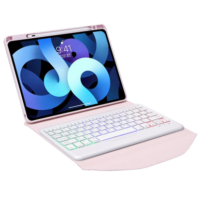 Z098BS Pen Slot Backlight Bluetooth Keyboard Leather Tablet Case For iPad Air 11 2025 / 2024 / Air 5 / Air 4(Pink) - For iPad Air by buy2fix | Online Shopping UK | buy2fix