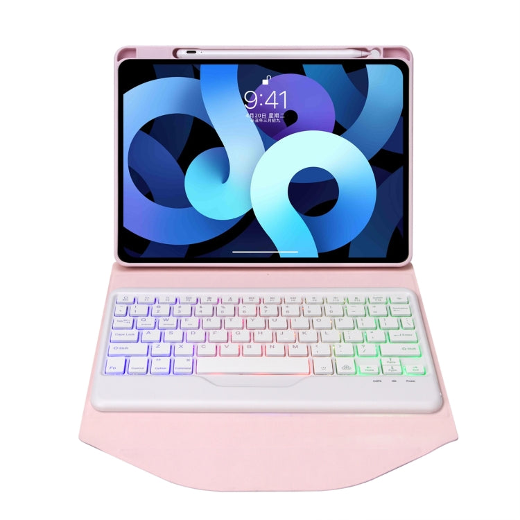 Z098BS Pen Slot Backlight Bluetooth Keyboard Leather Tablet Case For iPad Air 11 2025 / 2024 / Air 5 / Air 4(Pink) - For iPad Air by buy2fix | Online Shopping UK | buy2fix
