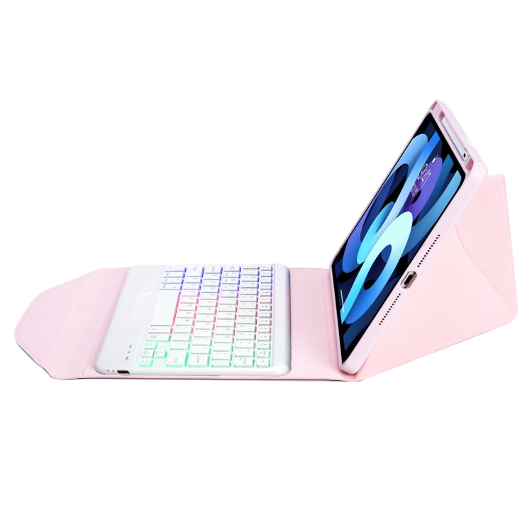 Z098BS Pen Slot Backlight Bluetooth Keyboard Leather Tablet Case For iPad Air 11 2025 / 2024 / Air 5 / Air 4(Pink) - For iPad Air by buy2fix | Online Shopping UK | buy2fix