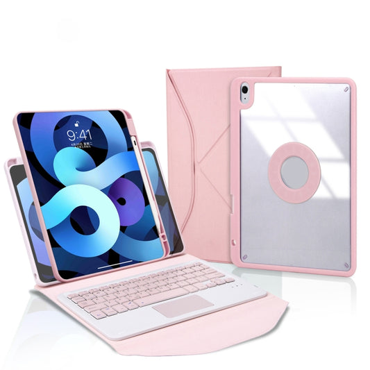 Z098B-A Pen Slot Touchpad Bluetooth Keyboard Leather Tablet Case For iPad Air 11 2025 / 2024 / Air 5 / Air 4(Pink) - For iPad Air by buy2fix | Online Shopping UK | buy2fix