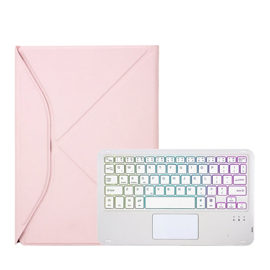 Z098B-AS Pen Slot Touchpad Backlight Bluetooth Keyboard Leather Tablet Case For iPad Air 11 2025 / 2024 / Air 5 / Air 4(Pink) - For iPad Air by buy2fix | Online Shopping UK | buy2fix
