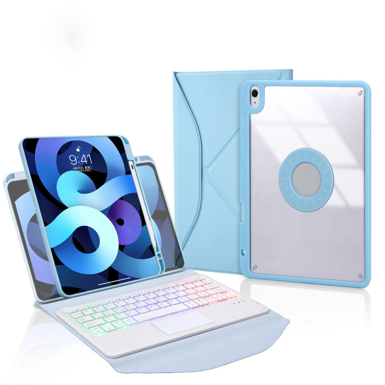 Z098B-AS Pen Slot Touchpad Backlight Bluetooth Keyboard Leather Tablet Case For iPad Air 11 2025 / 2024 / Air 5 / Air 4 (Sky Blue) - For iPad Air by buy2fix | Online Shopping UK | buy2fix