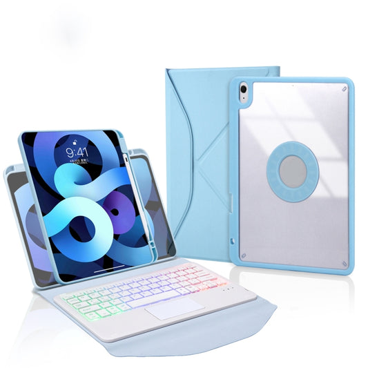 Z098B-AS Pen Slot Touchpad Backlight Bluetooth Keyboard Leather Tablet Case For iPad Air 11 2025 / 2024 / Air 5 / Air 4 (Sky Blue) - For iPad Air by buy2fix | Online Shopping UK | buy2fix