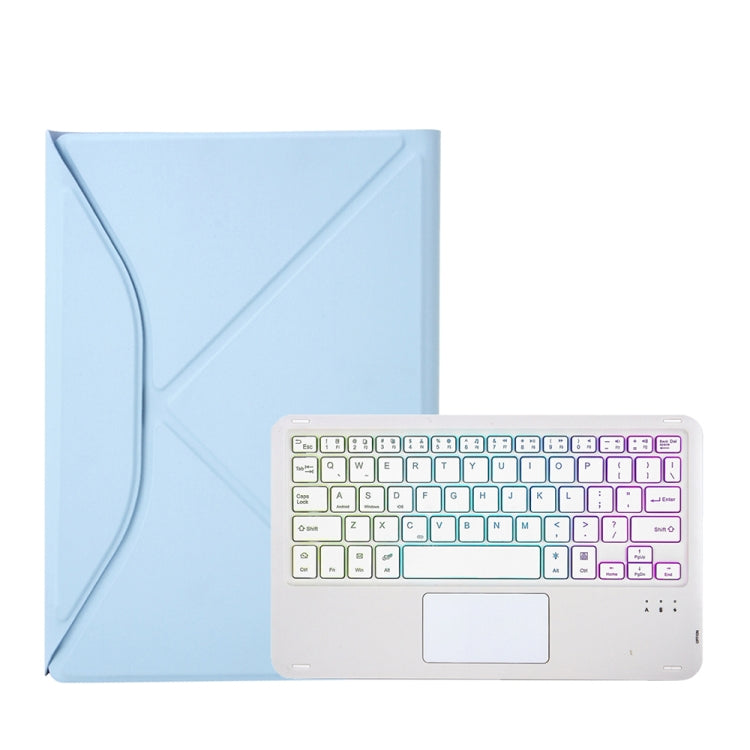 Z098B-AS Pen Slot Touchpad Backlight Bluetooth Keyboard Leather Tablet Case For iPad Air 11 2025 / 2024 / Air 5 / Air 4 (Sky Blue) - For iPad Air by buy2fix | Online Shopping UK | buy2fix