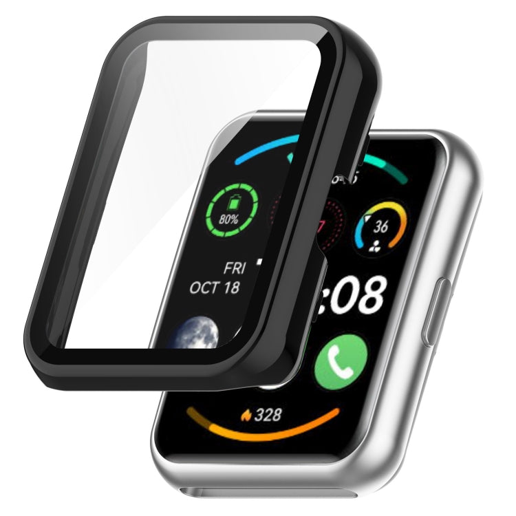 For Huawei Watch Fit 2 / Fit 2 Active PC + Tempered Glass Integrated Watch Case(Black) by buy2fix
