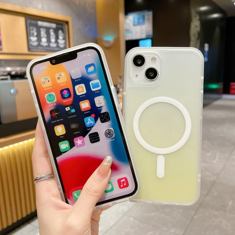 For iPhone 14 Frosted Gradient MagSafe Magnetic Phone Case (Grey) by buy2fix