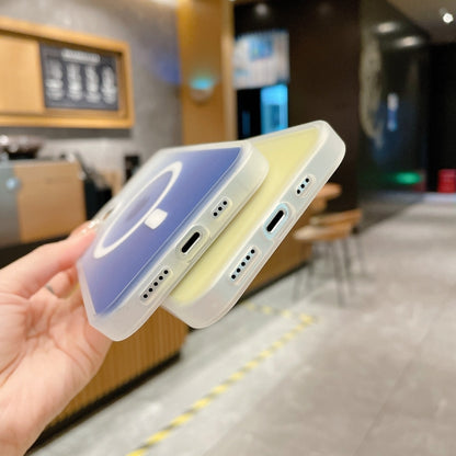 For iPhone 14 Frosted Gradient MagSafe Magnetic Phone Case (Grey) by buy2fix