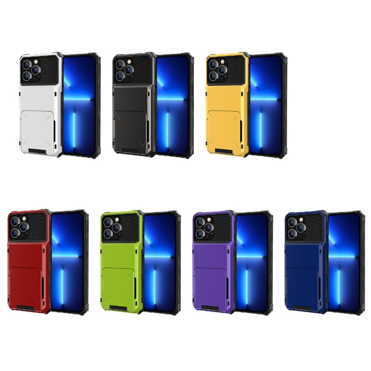 For iPhone 14 Pro Scratch-Resistant Shockproof Heavy Duty Rugged Armor Protective Case with Card Slot(White) - iPhone 14 Pro Cases by buy2fix | Online Shopping UK | buy2fix