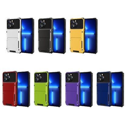 For iPhone 14 Pro Scratch-Resistant Shockproof Heavy Duty Rugged Armor Protective Case with Card Slot(White) - iPhone 14 Pro Cases by buy2fix | Online Shopping UK | buy2fix