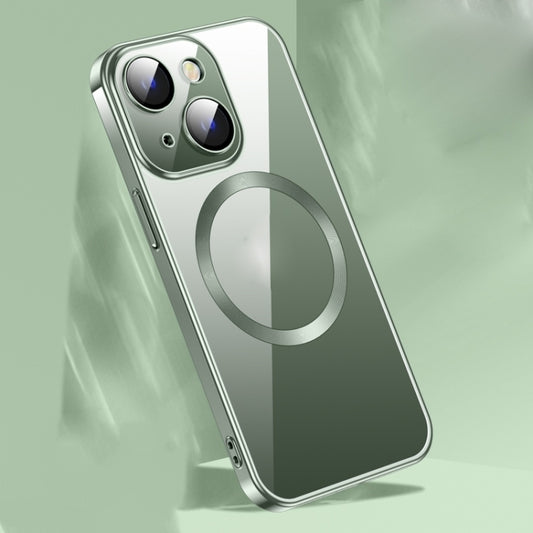For iPhone 14 MagSafe Magnetic Phone Case with Lens Film (Dark Green) by buy2fix