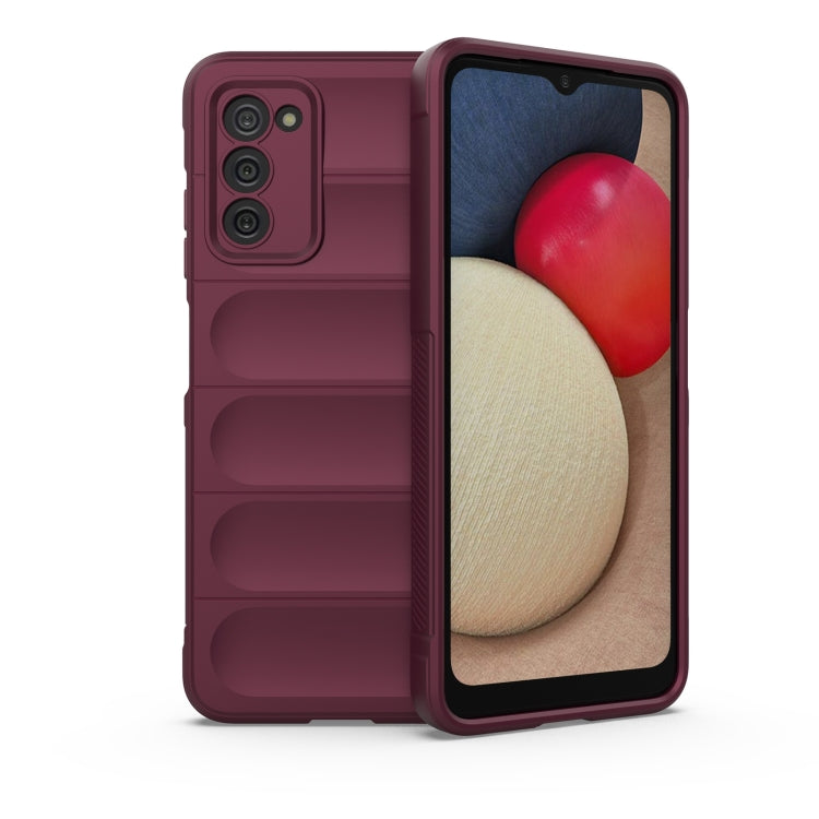 For Samsung Galaxy A03S North US Version 165.8mm Magic Shield TPU + Flannel Phone Case(Wine Red) by buy2fix