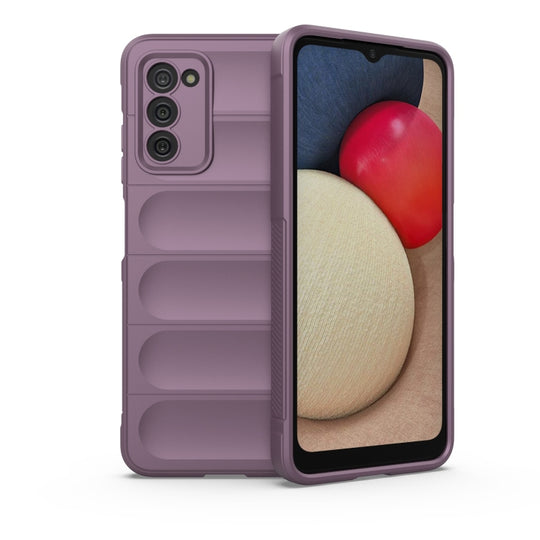 For Samsung Galaxy A03S North US Version 165.8mm Magic Shield TPU + Flannel Phone Case(Purple)