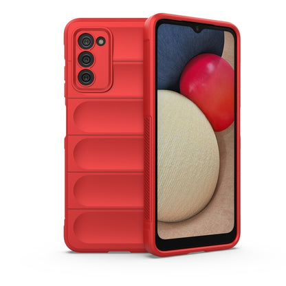 For Samsung Galaxy A03S North US Version 165.8mm Magic Shield TPU + Flannel Phone Case(Red) by buy2fix