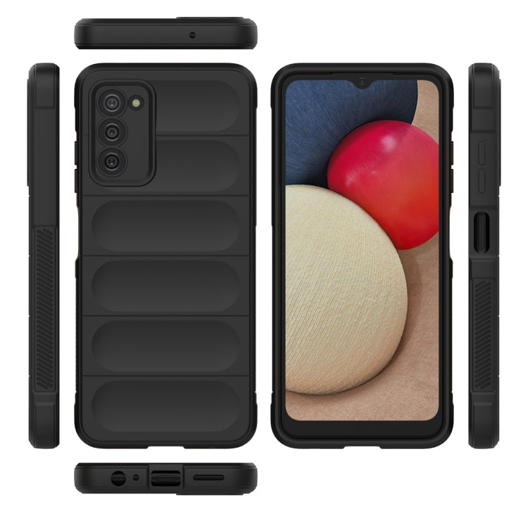 For Samsung Galaxy A03S North US Version 165.8mm Magic Shield TPU + Flannel Phone Case(Black) by buy2fix