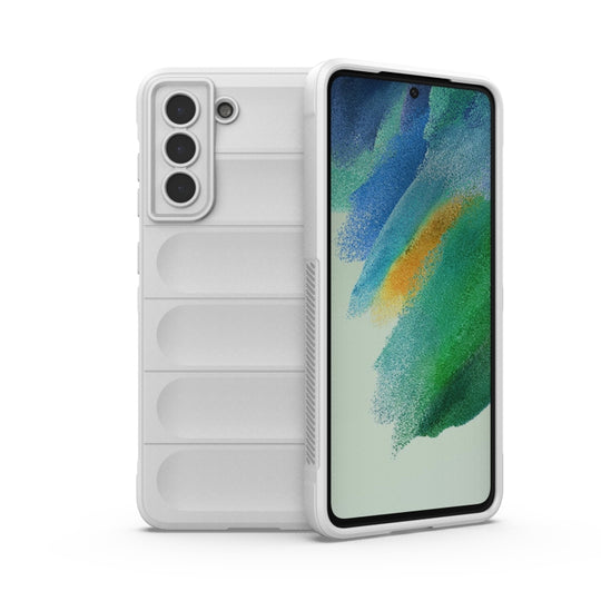 For Samsung Galaxy S21 FE Magic Shield TPU + Flannel Phone Case(White)