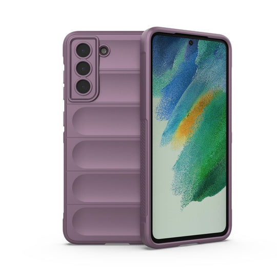 For Samsung Galaxy S21 FE Magic Shield TPU + Flannel Phone Case(Purple)