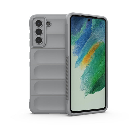 For Samsung Galaxy S21 FE Magic Shield TPU + Flannel Phone Case(Grey) by buy2fix