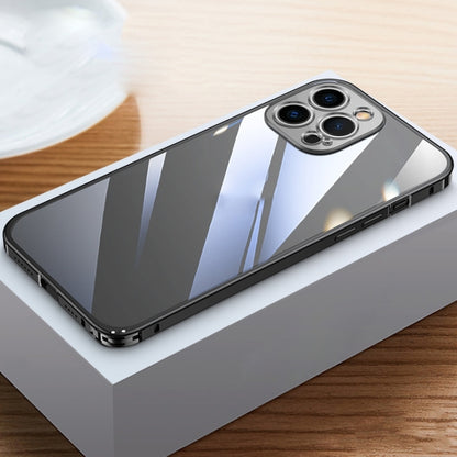 For iPhone 14 Pro Max Metal Frame HD Transparent Phone Case (Black) - iPhone 14 Pro Max Cases by buy2fix | Online Shopping UK | buy2fix