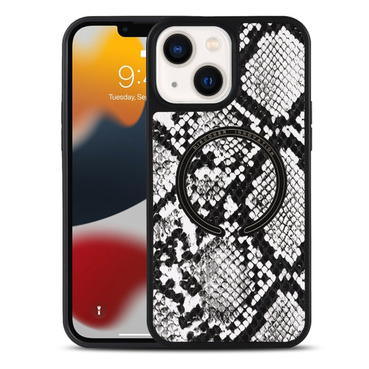 For iPhone 14 Leather Texture MagSafe Magnetic Phone Case (Python Pattern) by buy2fix