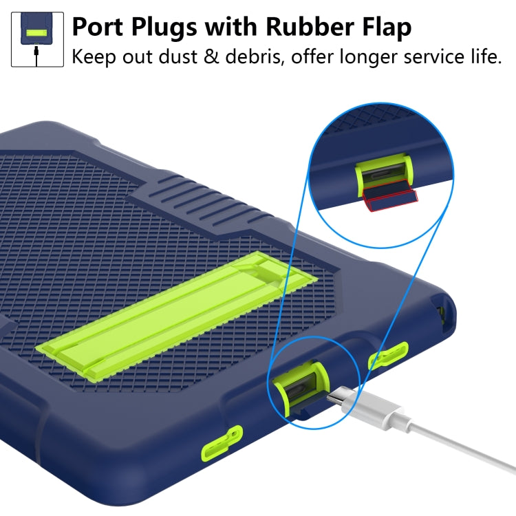 For Samsung Galaxy Tab A8 10.5 2021 X200 Contrast Color Robot Shockproof Silicone + PC Tablet Case(Navy Blue Yellow Green) - Other Galaxy Tab PC by buy2fix | Online Shopping UK | buy2fix