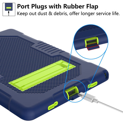 For Samsung Galaxy Tab A8 10.5 2021 X200 Contrast Color Robot Shockproof Silicone + PC Tablet Case(Navy Blue Yellow Green) - Other Galaxy Tab PC by buy2fix | Online Shopping UK | buy2fix