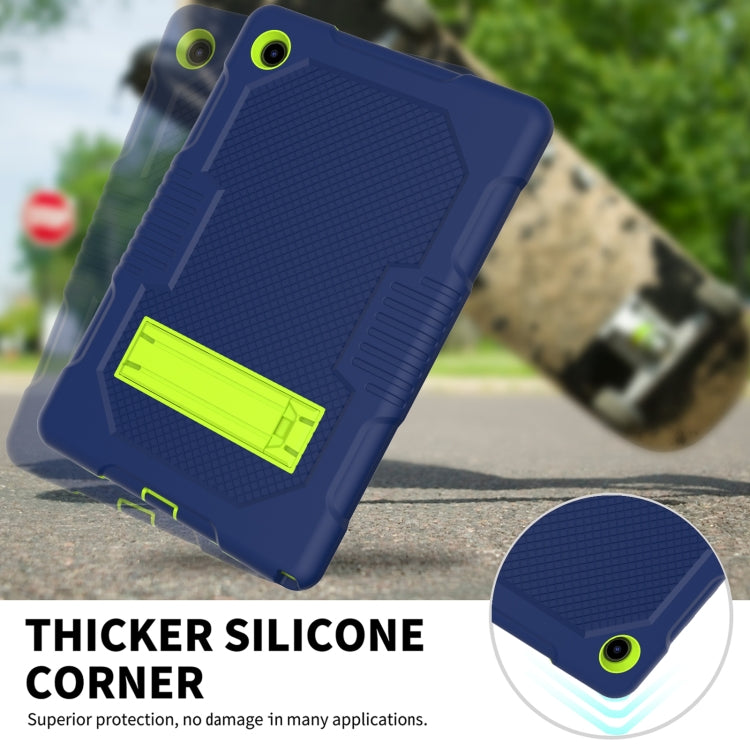 For Samsung Galaxy Tab A8 10.5 2021 X200 Contrast Color Robot Shockproof Silicone + PC Tablet Case(Navy Blue Yellow Green) - Other Galaxy Tab PC by buy2fix | Online Shopping UK | buy2fix