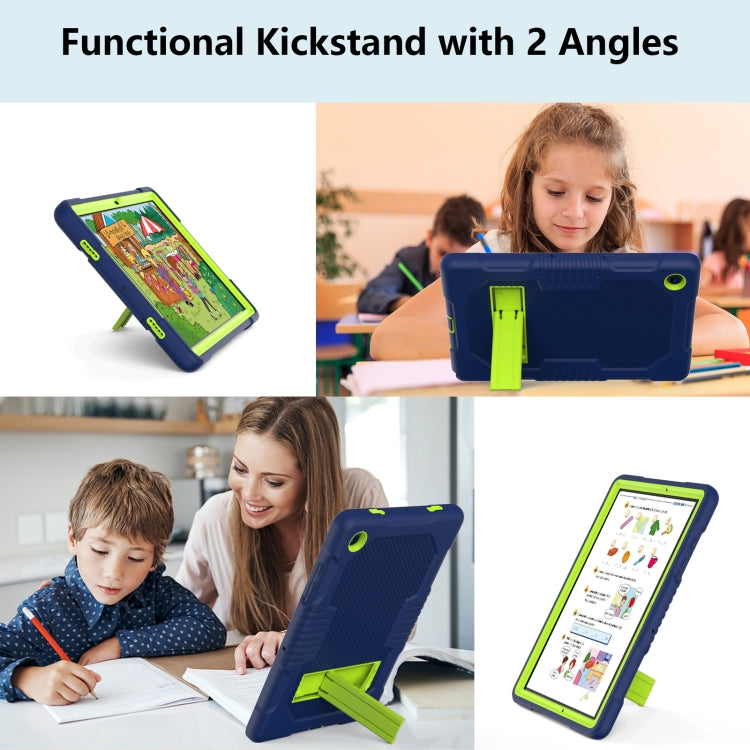 For Samsung Galaxy Tab A8 10.5 2021 X200 Contrast Color Robot Shockproof Silicone + PC Tablet Case(Navy Blue Yellow Green) - Other Galaxy Tab PC by buy2fix | Online Shopping UK | buy2fix