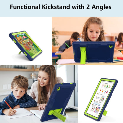 For Samsung Galaxy Tab A8 10.5 2021 X200 Contrast Color Robot Shockproof Silicone + PC Tablet Case(Navy Blue Yellow Green) - Other Galaxy Tab PC by buy2fix | Online Shopping UK | buy2fix