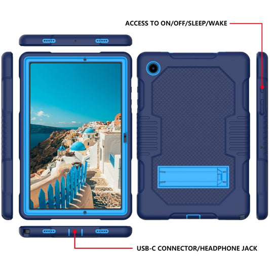 For Samsung Galaxy Tab A8 10.5 2021 X200 Contrast Color Robot Shockproof Silicone + PC Tablet Case(Navy Blue) - Other Galaxy Tab PC by buy2fix | Online Shopping UK | buy2fix