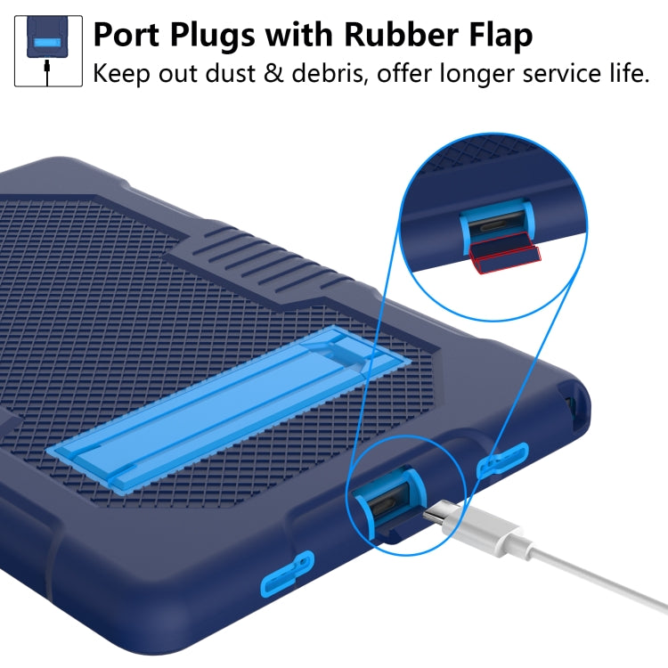 For Samsung Galaxy Tab A8 10.5 2021 X200 Contrast Color Robot Shockproof Silicone + PC Tablet Case(Navy Blue) - Other Galaxy Tab PC by buy2fix | Online Shopping UK | buy2fix