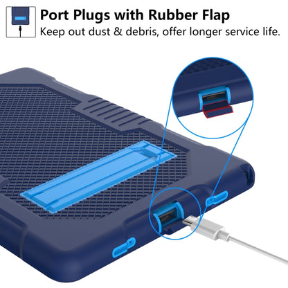 For Samsung Galaxy Tab A8 10.5 2021 X200 Contrast Color Robot Shockproof Silicone + PC Tablet Case(Navy Blue) - Other Galaxy Tab PC by buy2fix | Online Shopping UK | buy2fix