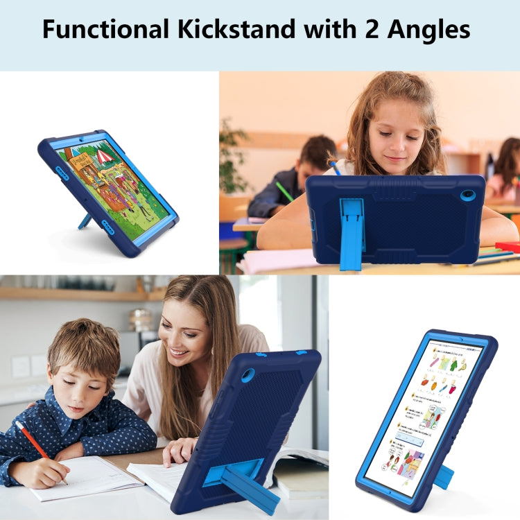 For Samsung Galaxy Tab A8 10.5 2021 X200 Contrast Color Robot Shockproof Silicone + PC Tablet Case(Navy Blue) - Other Galaxy Tab PC by buy2fix | Online Shopping UK | buy2fix