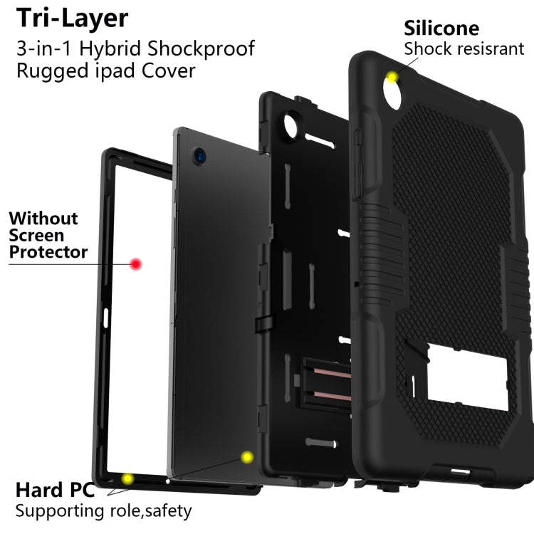 For Samsung Galaxy Tab A8 10.5 2021 X200 Contrast Color Robot Shockproof Silicone + PC Tablet Case(Black) - Other Galaxy Tab PC by buy2fix | Online Shopping UK | buy2fix