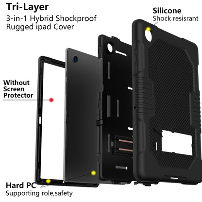 For Samsung Galaxy Tab A8 10.5 2021 X200 Contrast Color Robot Shockproof Silicone + PC Tablet Case(Black) - Other Galaxy Tab PC by buy2fix | Online Shopping UK | buy2fix