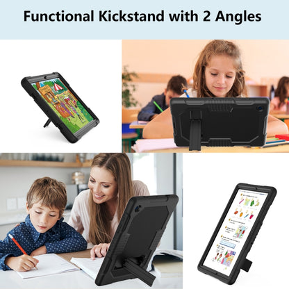 For Samsung Galaxy Tab A8 10.5 2021 X200 Contrast Color Robot Shockproof Silicone + PC Tablet Case(Black) - Other Galaxy Tab PC by buy2fix | Online Shopping UK | buy2fix