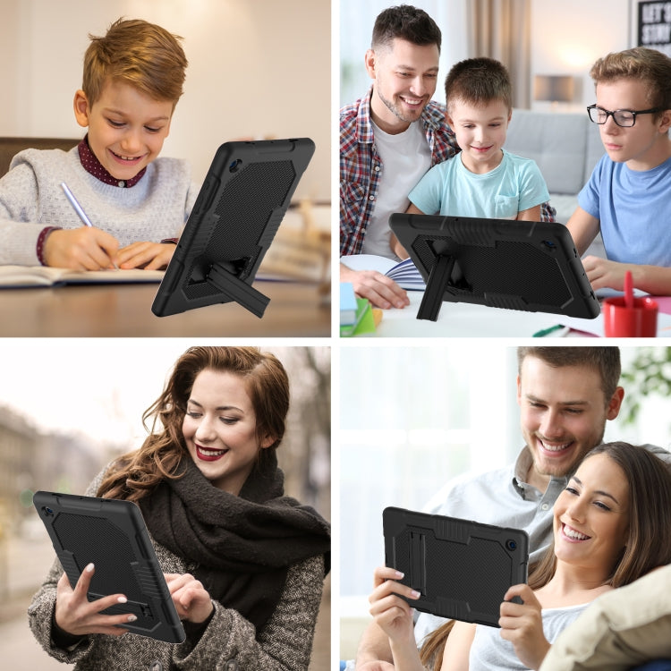 For Samsung Galaxy Tab A8 10.5 2021 X200 Contrast Color Robot Shockproof Silicone + PC Tablet Case(Black) - Other Galaxy Tab PC by buy2fix | Online Shopping UK | buy2fix