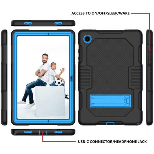 For Samsung Galaxy Tab A8 10.5 2021 X200 Contrast Color Robot Shockproof Silicone + PC Tablet Case(Black Blue) - Other Galaxy Tab PC by buy2fix | Online Shopping UK | buy2fix