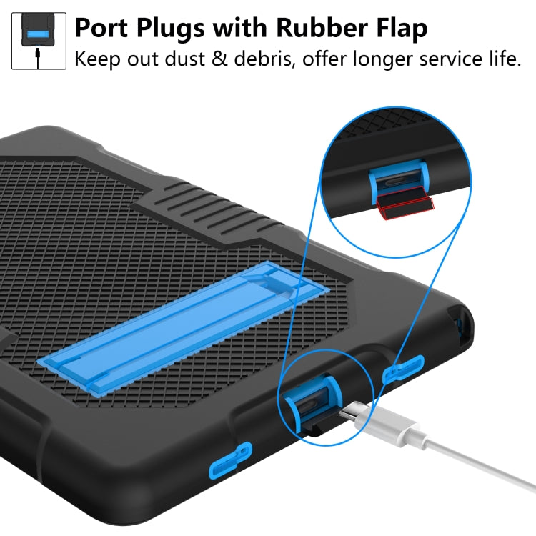For Samsung Galaxy Tab A8 10.5 2021 X200 Contrast Color Robot Shockproof Silicone + PC Tablet Case(Black Blue) - Other Galaxy Tab PC by buy2fix | Online Shopping UK | buy2fix