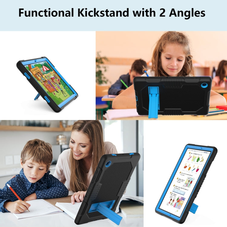 For Samsung Galaxy Tab A8 10.5 2021 X200 Contrast Color Robot Shockproof Silicone + PC Tablet Case(Black Blue) - Other Galaxy Tab PC by buy2fix | Online Shopping UK | buy2fix