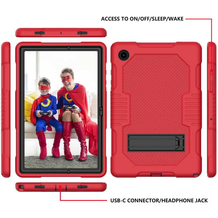 For Samsung Galaxy Tab A8 10.5 2021 X200 Contrast Color Robot Shockproof Silicone + PC Tablet Case(Red Black) - Other Galaxy Tab PC by buy2fix | Online Shopping UK | buy2fix