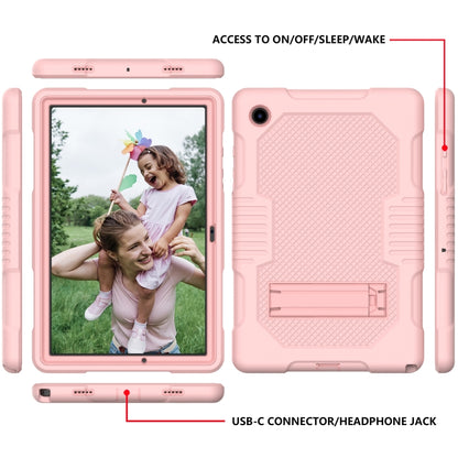 For Samsung Galaxy Tab A8 10.5 2021 X200 Contrast Color Robot Shockproof Silicone + PC Tablet Case(Rose Gold) - Other Galaxy Tab PC by buy2fix | Online Shopping UK | buy2fix